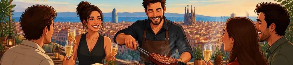 Disfruta de una barbacoa exclusiva con chef en un ático céntrico de Barcelona