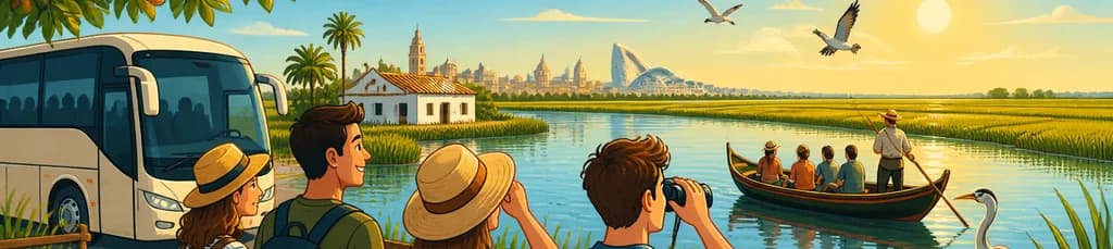 Descubre la Albufera: Viaje en autobús y paseo en barca desde Valencia