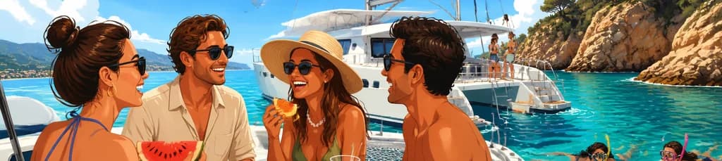 Experiencia en catamarán con snorkel por la costa de Mallorca