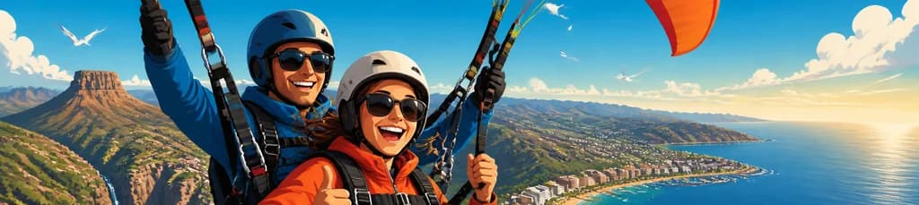 Experimenta un emocionante vuelo en parapente de alto rendimiento sobre la costa de Tenerife