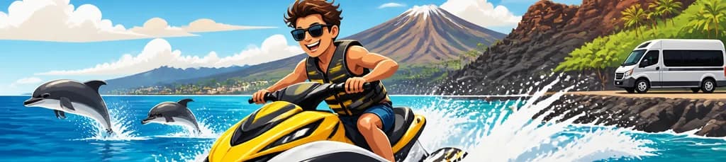 Aventura individual en moto acuática Turbo por Tenerife Sur, con servicio de recogida incluido