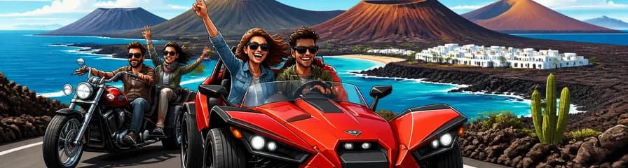 Recorrido guiado de tres horas en TRIKE por la isla de Lanzarote