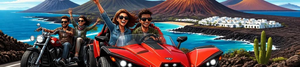 Recorrido guiado de tres horas en TRIKE por la isla de Lanzarote