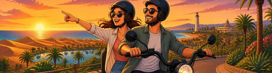 Recorrido guiado en e-Scooter biplaza al atardecer por Maspalomas y Meloneras