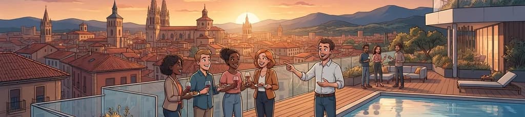 Disfruta del atardecer en Pamplona: Cata y tour guiado desde la azotea de Kora Kiliki