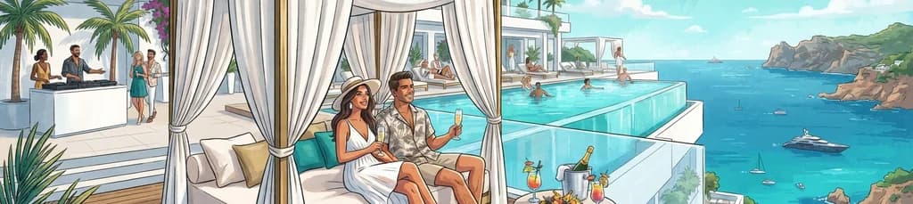 Disfruta de una experiencia exclusiva en cama balinesa en primera fila en la azotea del ME Ibiza con pase de día y crédito en alimentos y bebidas.