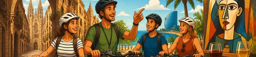 Descubre Barcelona con un tour guiado en bici eléctrica, vino y tapas: tras los pasos de Picasso