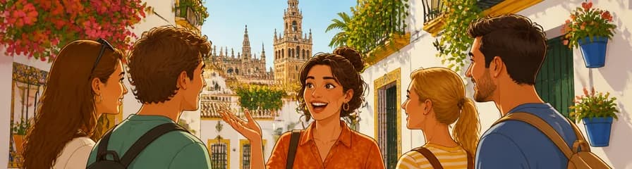 Recorrido a pie por el barrio de Santa Cruz en Sevilla para aprender español