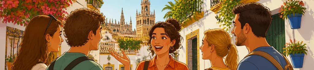Recorrido a pie por el barrio de Santa Cruz en Sevilla para aprender español