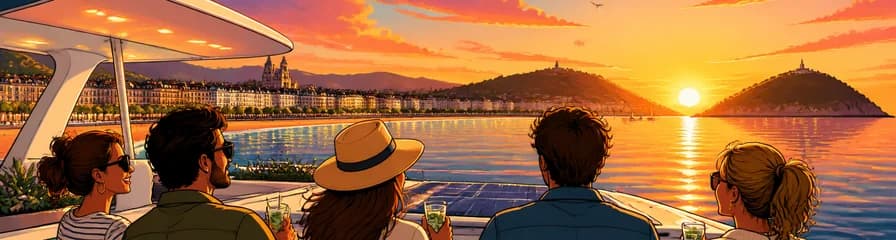 Atardecer Premium en Catamarán Ecológico: Puesta de Sol en San Sebastián