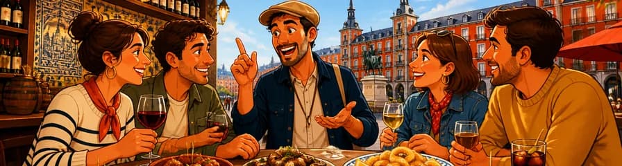 Recorrido guiado de tapas y vinos por Madrid con experto local
