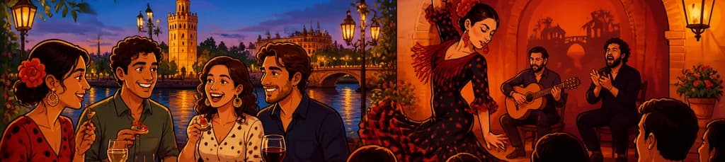 Recorrido de tapas y espectáculo de flamenco auténtico en Sevilla