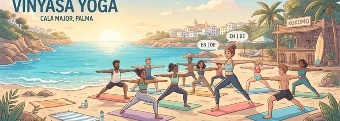 Sesión de yoga Vinyasa junto al mar en Cala Major (inglés/alemán)