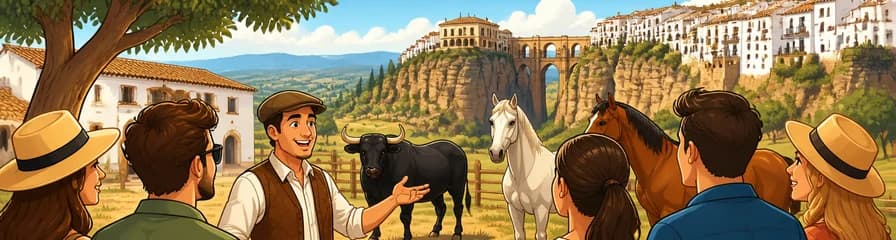 Recorrido por Ronda con visita a una ganadería de caballos y toros