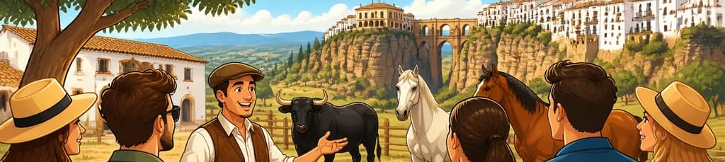 Recorrido por Ronda con visita a una ganadería de caballos y toros