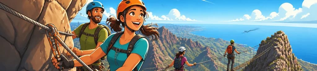 Experiencia de Aventura y Escalada en Vía Ferrata de Medio Día en Gran Canaria