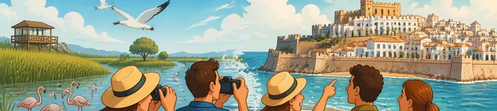Excursión de un día con crucero por el Delta del Ebro y visita al castillo de Peñíscola