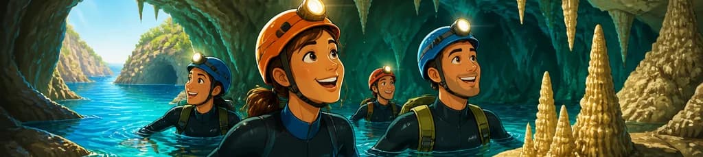 Aventura de espeleología marina en la Cova de Coloms en Mallorca, para grupos reducidos