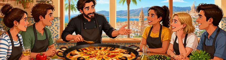 Taller de elaboración de Paella con instructor angloparlante en Málaga