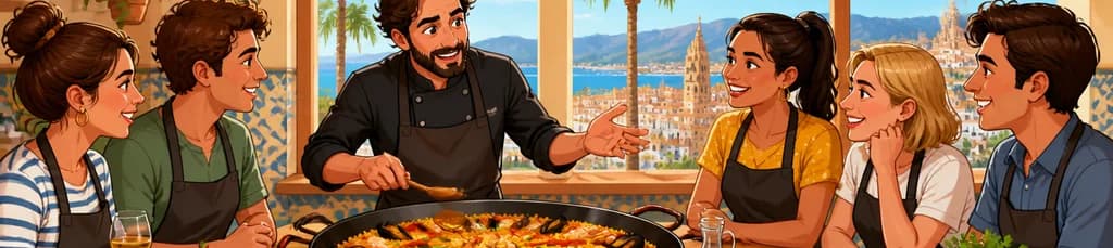 Taller de elaboración de Paella con instructor angloparlante en Málaga