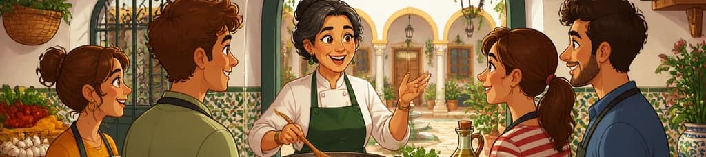 Experimenta la Gastronomía Andaluza en una Clase de Cocina Exclusiva dentro de una Residencia Histórica