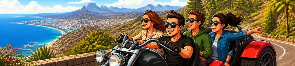 Descubre Gran Canaria en un exclusivo tour en triciclo para grupos reducidos, ¡máximo 4 personas!