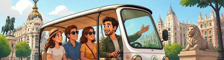 Tour privado cultural en tuk tuk eléctrico por Madrid: 1,5 horas de "Olé Experience"
