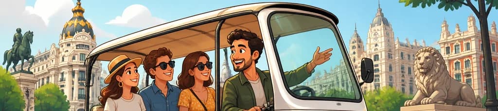 Tour privado cultural en tuk tuk eléctrico por Madrid: 1,5 horas de "Olé Experience"