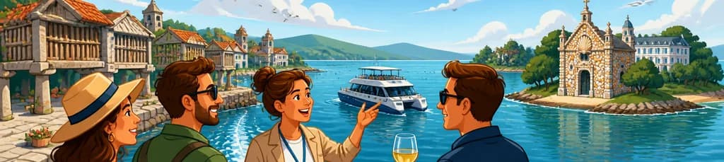 Recorrido Privado por las Rías Baixas con Paseo en Barco desde Santiago