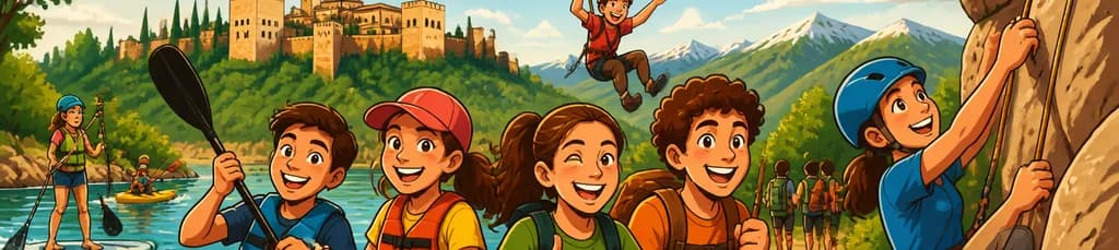 Campamento de aventura guiado de medio día en Granada con actividades al aire libre