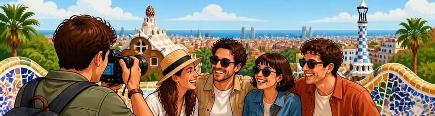 Sesión fotográfica profesional en el Park Güell de Barcelona