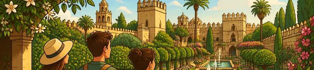Entrada a los Jardines del Alcázar de los Reyes Cristianos en Córdoba