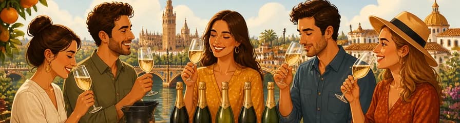 Degustación de vinos espumosos de producción local en Sevilla