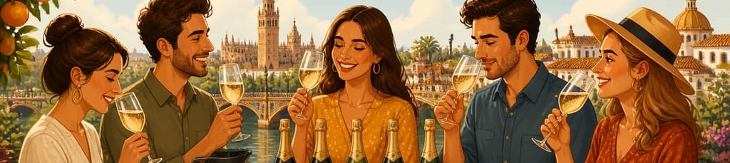 Degustación de vinos espumosos de producción local en Sevilla