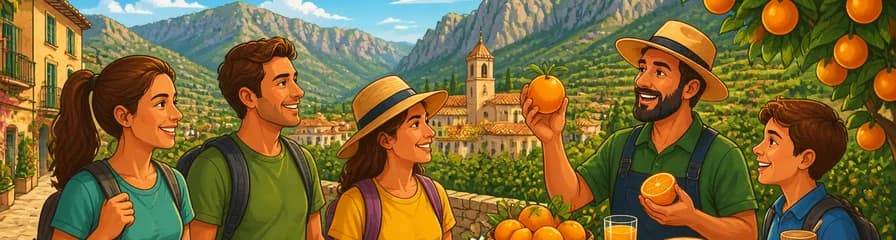 Recorrido a pie por el Valle de Sóller con visita a una finca de naranjos