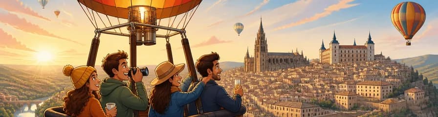 Experiencia en globo aerostático sobre Toledo con opción de traslado desde Madrid