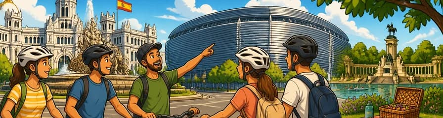 Recorrido en bicicleta o bicicleta eléctrica por Madrid: Estadio Santiago Bernabéu y pícnic.