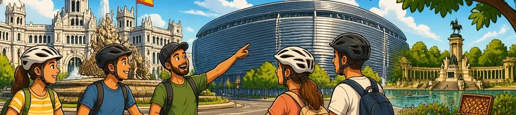 Recorrido en bicicleta o bicicleta eléctrica por Madrid: Estadio Santiago Bernabéu y pícnic.