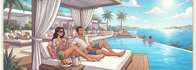 Experiencia de pase de día en cama balinesa en primera fila con crédito de alimentos y bebidas en la azotea de ME Ibiza