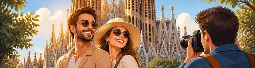 Sesión fotográfica de elegancia icónica en la Sagrada Familia