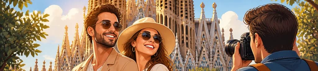 Sesión fotográfica de elegancia icónica en la Sagrada Familia