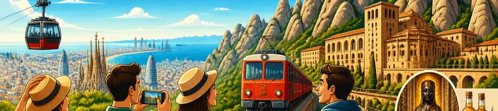 Recorrido panorámico por Barcelona y Montserrat con el tren cremallera