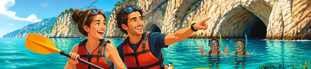 Aventura en kayak y snorkel por los acantilados de Maro Cerro Gordo