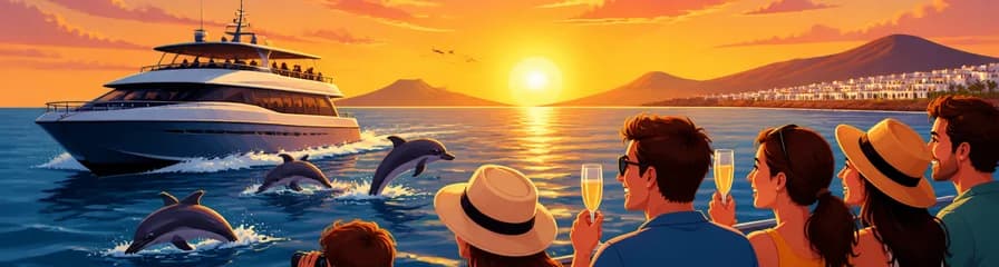 Avistamiento de delfines al atardecer en el Biosfera Jet