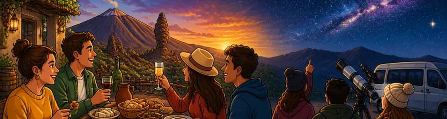 Experiencia gastronómica y astronómica: Teide, estrellas y almuerzo en guachinche