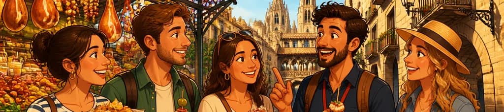 Recorrido gastronómico por la comida callejera de Barcelona, incluyendo una visita al mercado local y al corazón de la ciudad