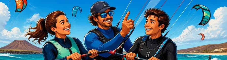 Curso de iniciación al kitesurf de 9 horas para dos personas durante tres días
