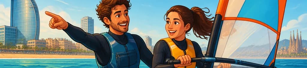 Experimenta el windsurf en Barcelona: una clase guiada de 2 horas