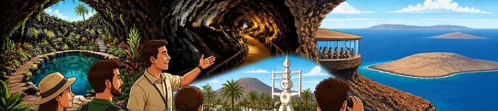 Descubre Jameos del Agua, Cueva de los Verdes y Mirador del Río en una excursión desde el acantilado