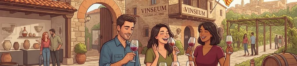 Acceso al VINSEUM con cata de tres vinos catalanes